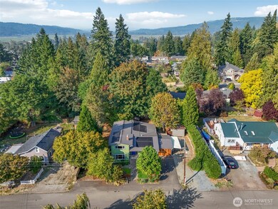 Birds view of the house and downtown Duvall