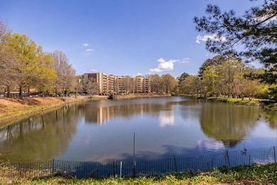 Clairmont Place's private lake with paved walking 
