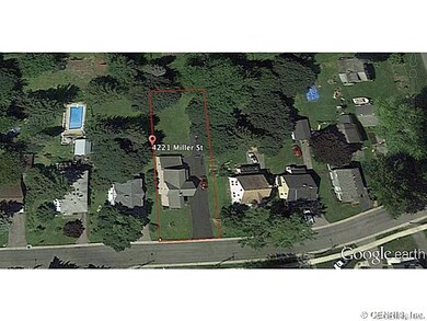Aerial View. Large rectangular lot a significant a