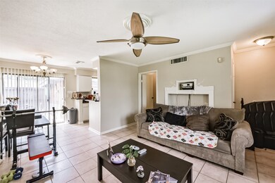 Another view of the living room shows it proximity