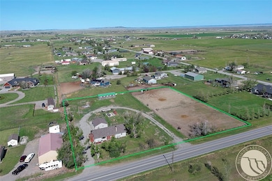 Ariel view from the east with the property boundry