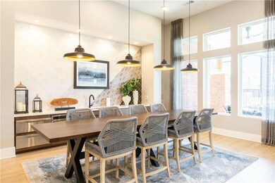 Dining area featuring light hardwood / wood-style 