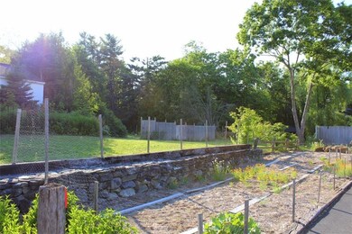 Another garden and stone wall.