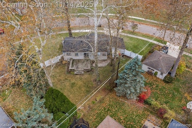 View of subject property aerial from the back yard