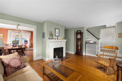 living room with fireplace.