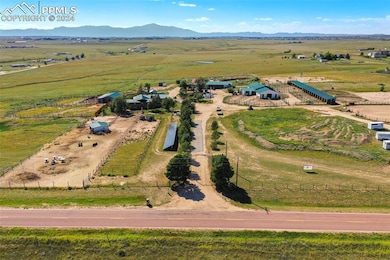 Aerial view from main entrance with mountain views.