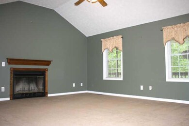 Living Room with wood-burning fireplace