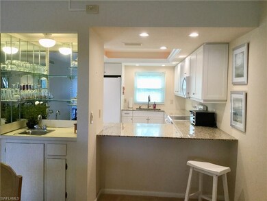 Wet bar and counter top seating for casual dining.