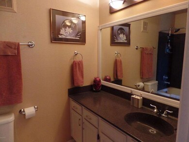 Granite topped Vanity in Master Bathroom