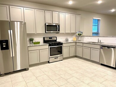 Modern kitchen with refrigerator included