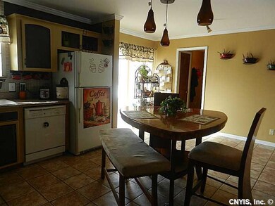 Kitchen Dining Sliding glass doors open to a large