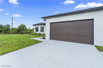 Garage with driveway