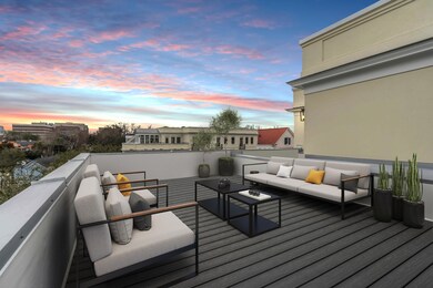 Sunset over rooftop