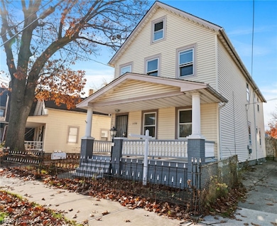 View of front of home with a porch
