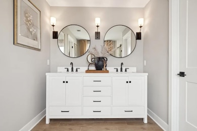 Freestanding vanity in primary bath
