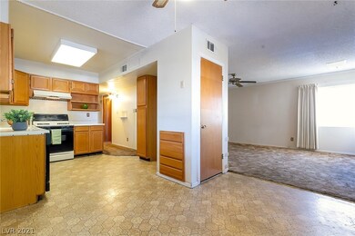 Kitchen & dining area, looking into living room