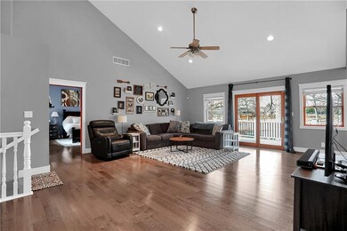 Open floorplan with beautiful new flooring throughout main level