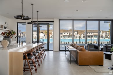 Interior space with recessed lighting