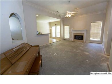 Living Room is open to kitchen with vaulted ceilin