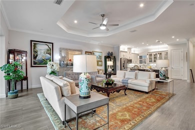 Featuring wide plank tile flooring flooring, a tra