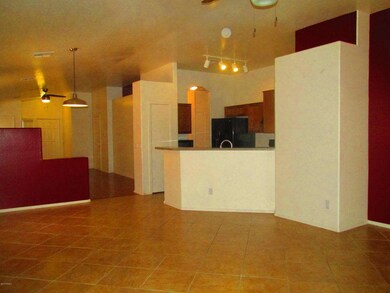 Great room view to Kitchen and Living