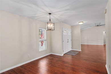 Entry and Dining and Living area