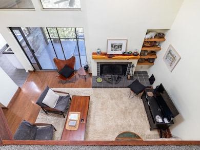 Living area featuring wood finished floors and a 