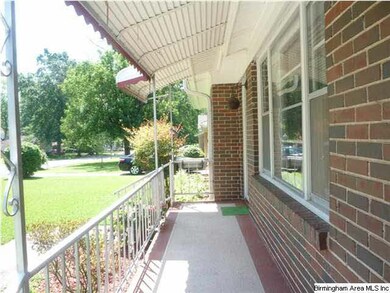 Side view of front porch.