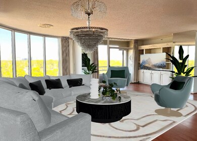 Virtually staged Living/Dining area