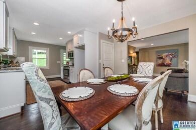 Dining room is open to the family room and kitchen