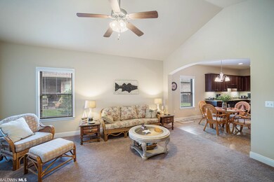 Vaulted ceiling = open & airy