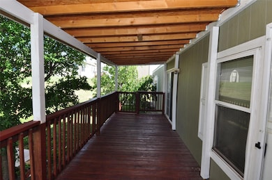 View of wooden deck