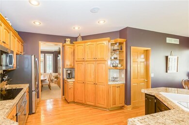 Triple pantry, granite counter tops