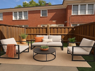 Fenced backyard featuring an outdoor living space