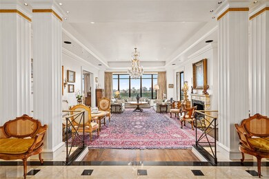 Immense, light-filled living room.