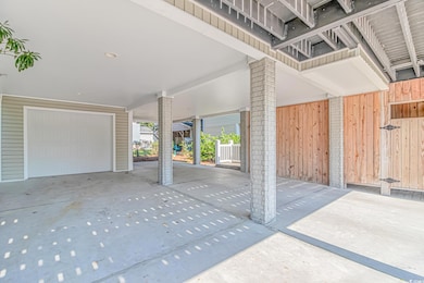 Exterior space featuring a garage