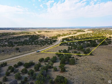 Overview of rural landscape with property parcel outlined and a desert landscape