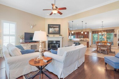 Living room is open to kitchen and dining room