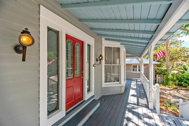 Front porch lights are from an old Model T.