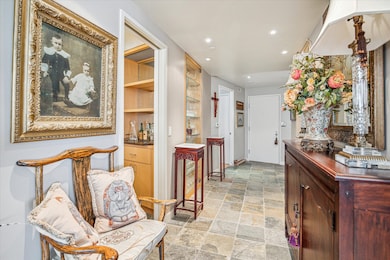 Looking from the living room toward the front door