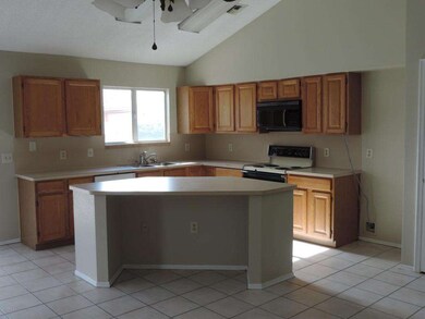 Kitchen features island