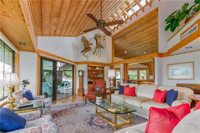 Living area with soaring ceilings