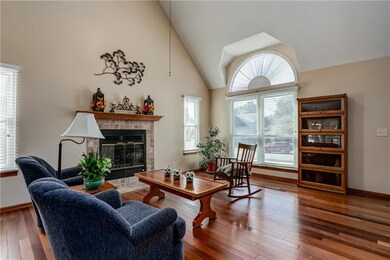 Soaring ceilings in family room