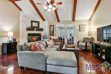 Vaulted Beamed Ceilings, Fireplace, laminate wood 