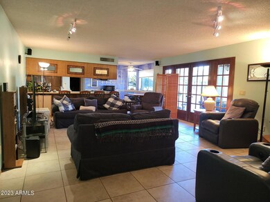 Open family room to kitchen