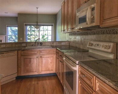 Modern Granite Kitchen Opens to Family Room