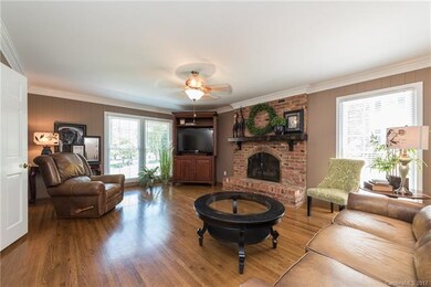 Light filled Family Room. Gas logs in fireplace.