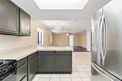 Kitchen with stainless steel appliances