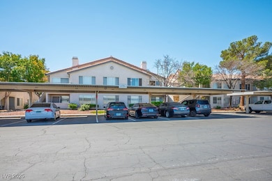 View of covered parking lot
