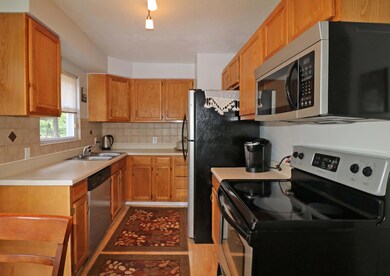 Kitchen with wood laminate floor
